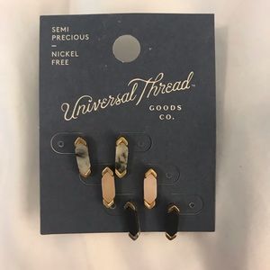 Universal Thread Semi Precious Geo Stud Earrings Set